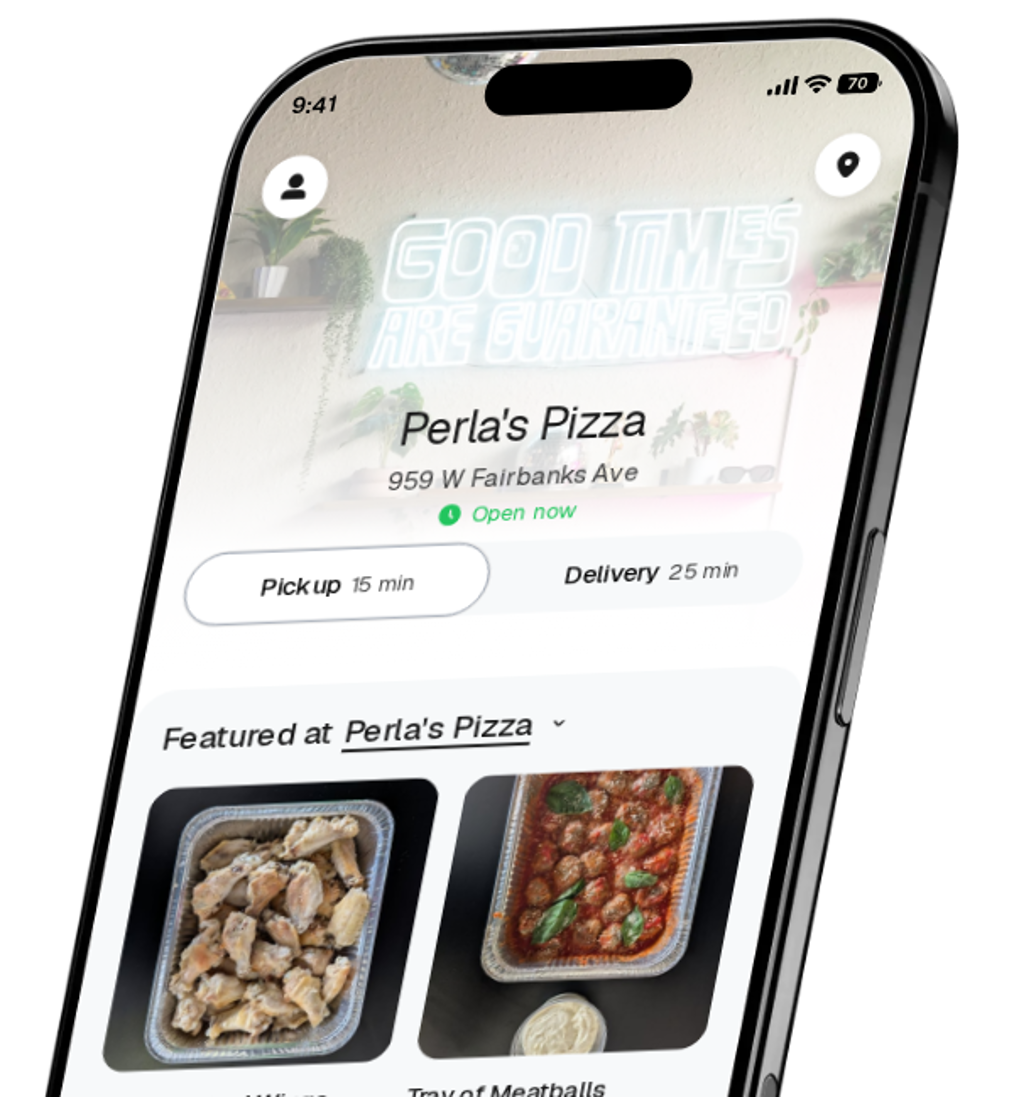 Perla's Pizza app preview